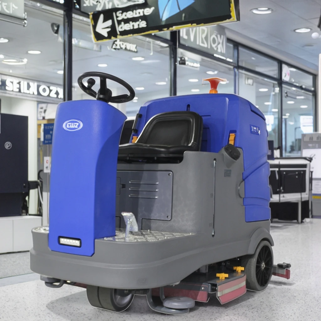 Heavy Duty Industrial Floor Scrubber Machine For Warehouse Factory Workshop Professional Electric Ride-on Cleaning Scrubber