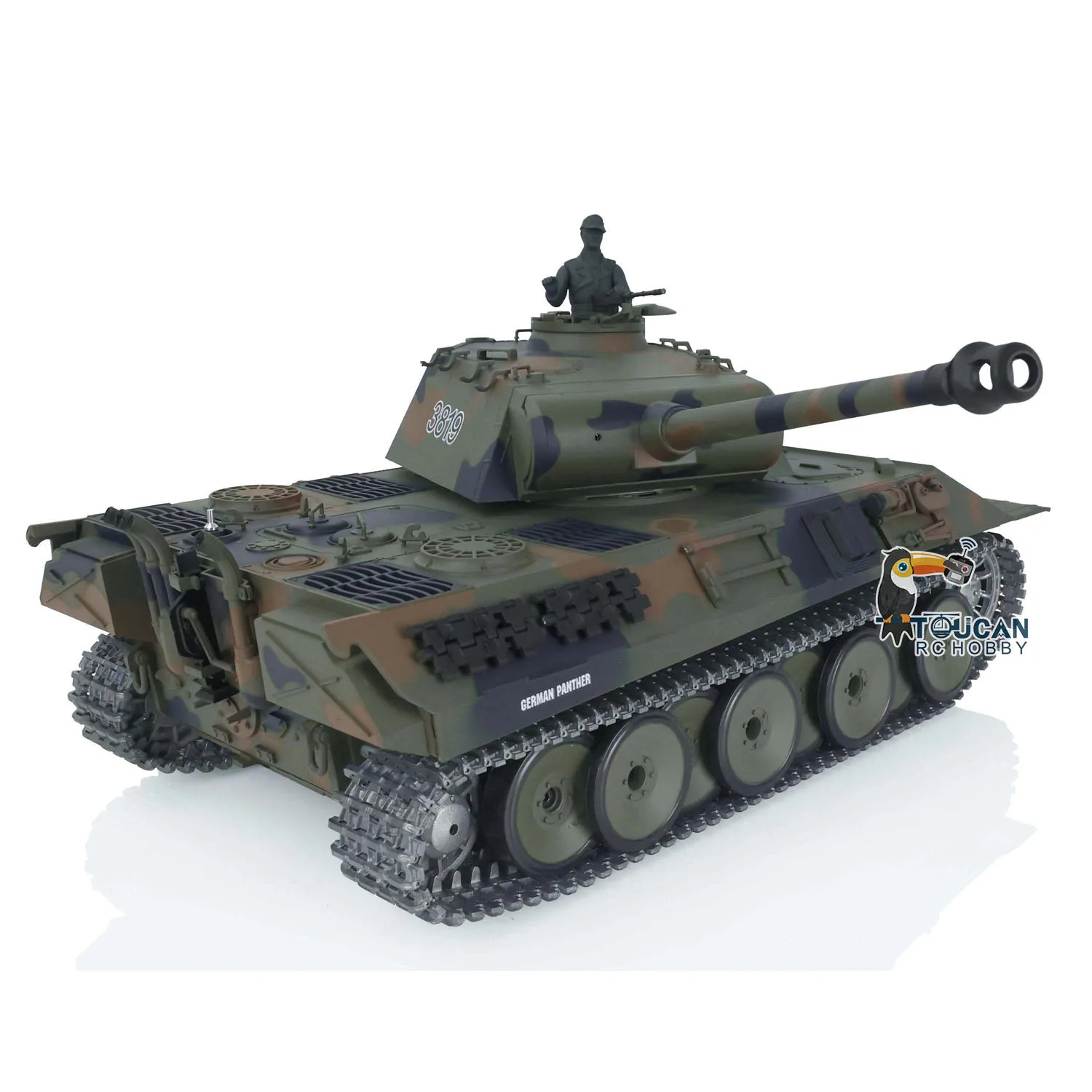 Outdoor Toys Heng Long 1/16 Scale 7.0 Upgraded Version German Tiger I Panther V 3819 RC Tank 3818 Metal Tracks Radio Smoke Model