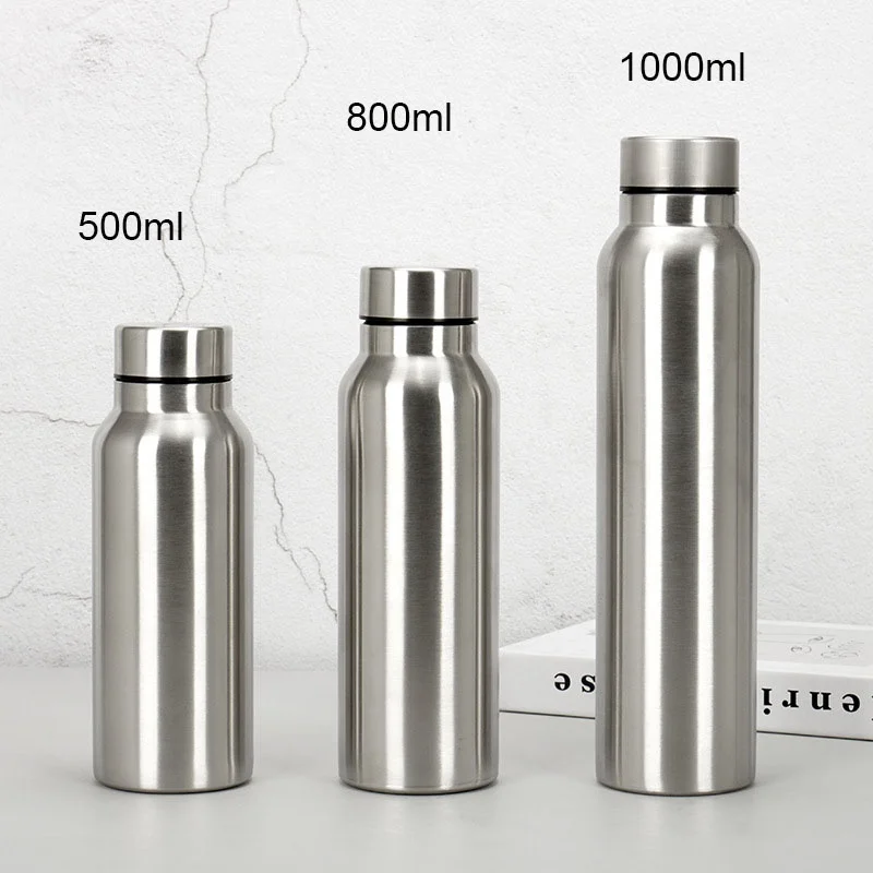 Hervidor para deportes al aire libre de acero inoxidable de gran capacidad, diseño creativo, botella portátil para montañismo, taza de agua de una sola capa