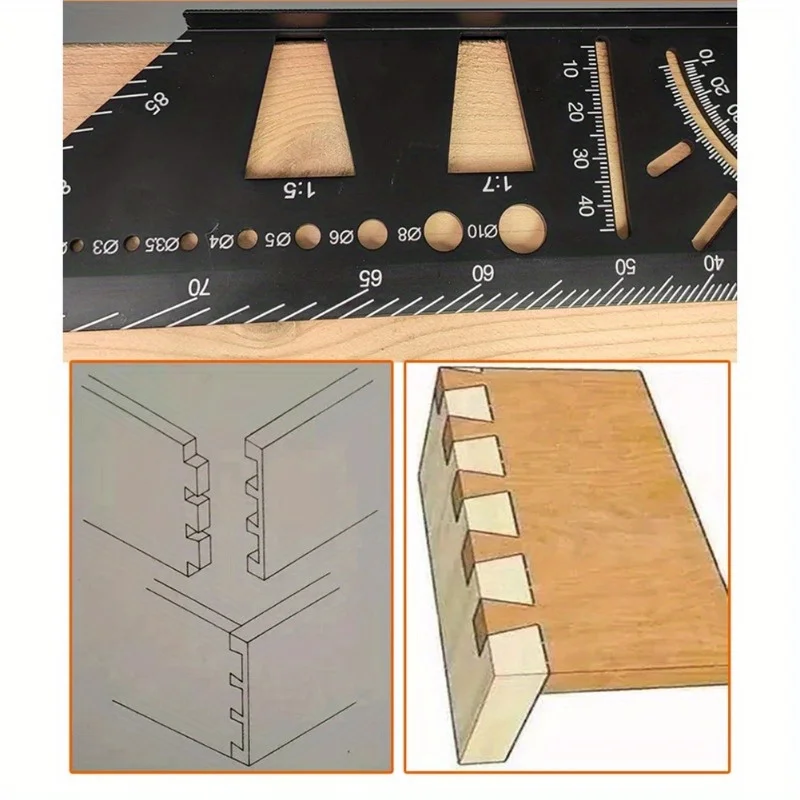 1PC Aluminum Alloy Smooth Carpentry Ruler 3D Mitre Angle Measuring Gauge Square Size  Marking Accurate Measure Multitool
