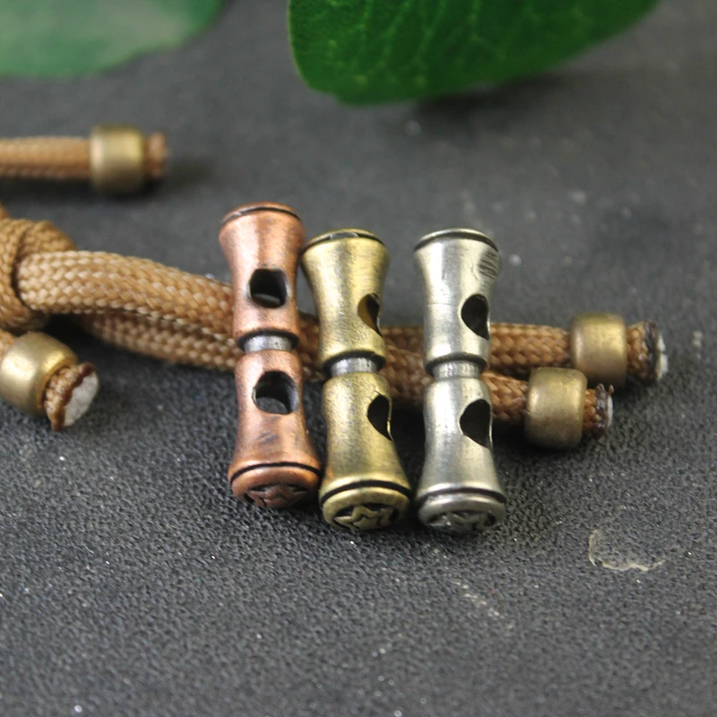 4mm Double Hole Brass Paracord Spacer Beads DIY Umbrella Rope Woven Bracelet Accessories Metal EDC Outdoor Tool Lanyard Pendants