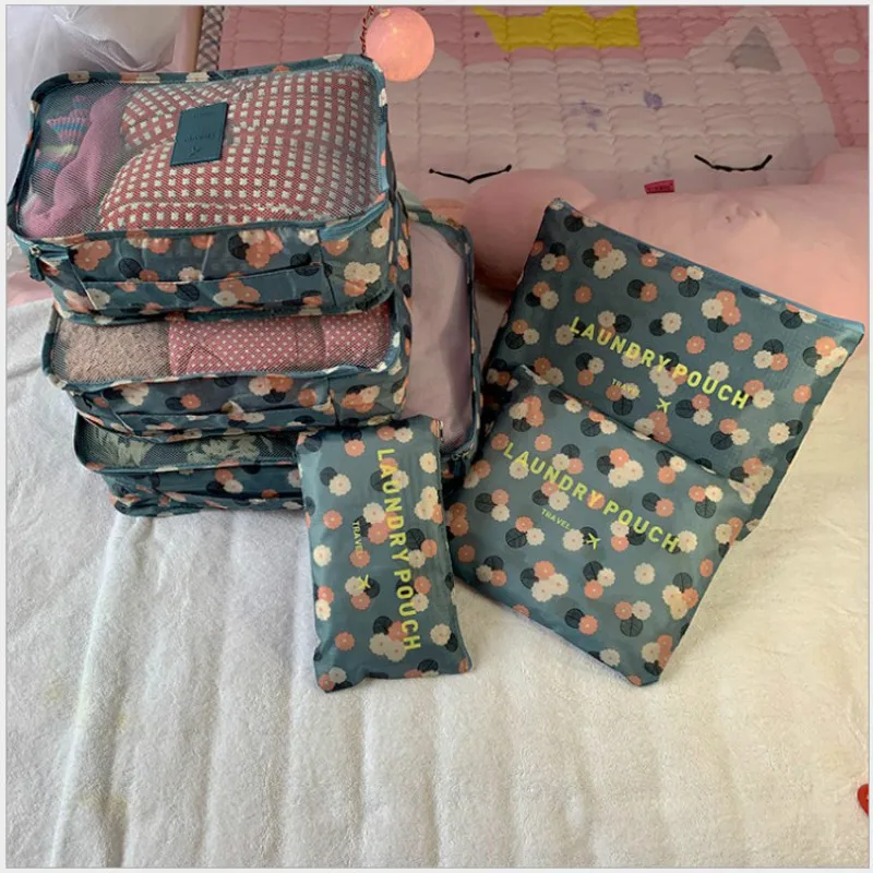 Cubes d\'emballage de voyage étanches pour hommes, grande capacité, tri de vêtements, sac de rangement, sac de week-end GT, mode, ensemble de 6 pièces