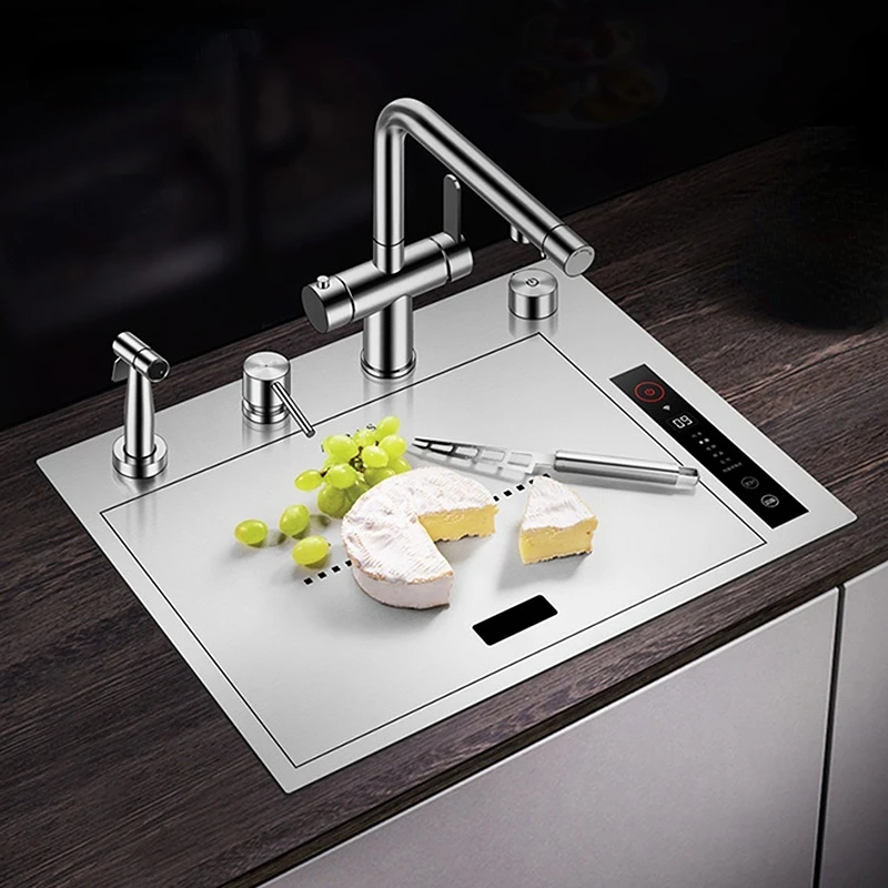 Multi Purpose 304 Stainless Steel Modern Designer Undermount Ultrasonic Hidden Smart Kitchen Sink