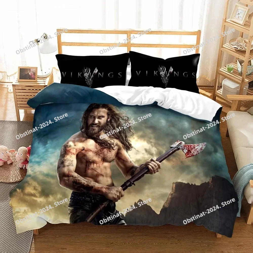 فايكنغ ليجند مزدوج 3 قطعة طقم سرير Femir Winnick Standen Brighton Gusta S.Single 2 قطعة المخدة غطاء لحاف Kint المنسوجات المنزلية