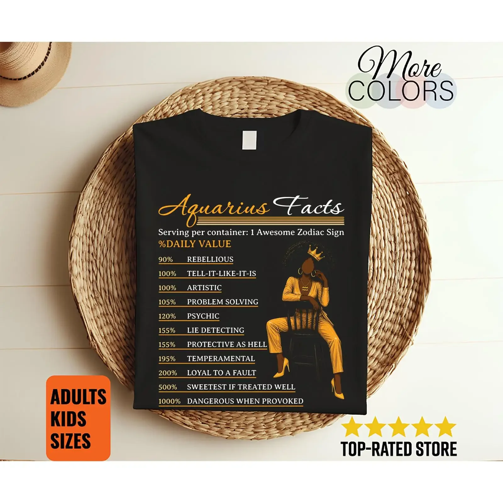 Aquarius Facts T Shirt Zodiac Astrology Horoscope Star Sign Funny Birthday  vintage Washed designer clothes Breathable