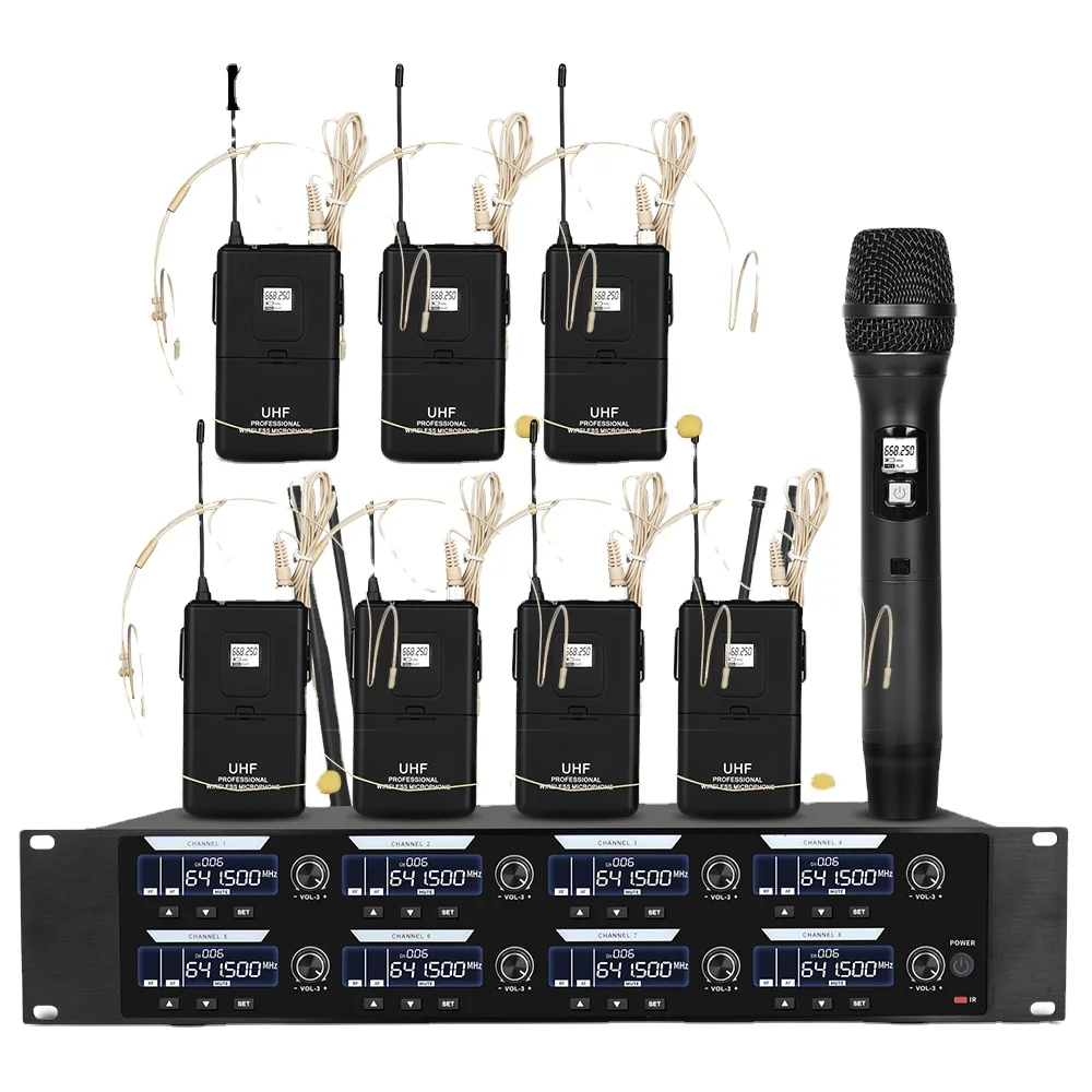 

Biner DR998 Профессиональный динамический беспроводной микрофон Ручной беспроводной микрофон с микрофоном гарнитуры