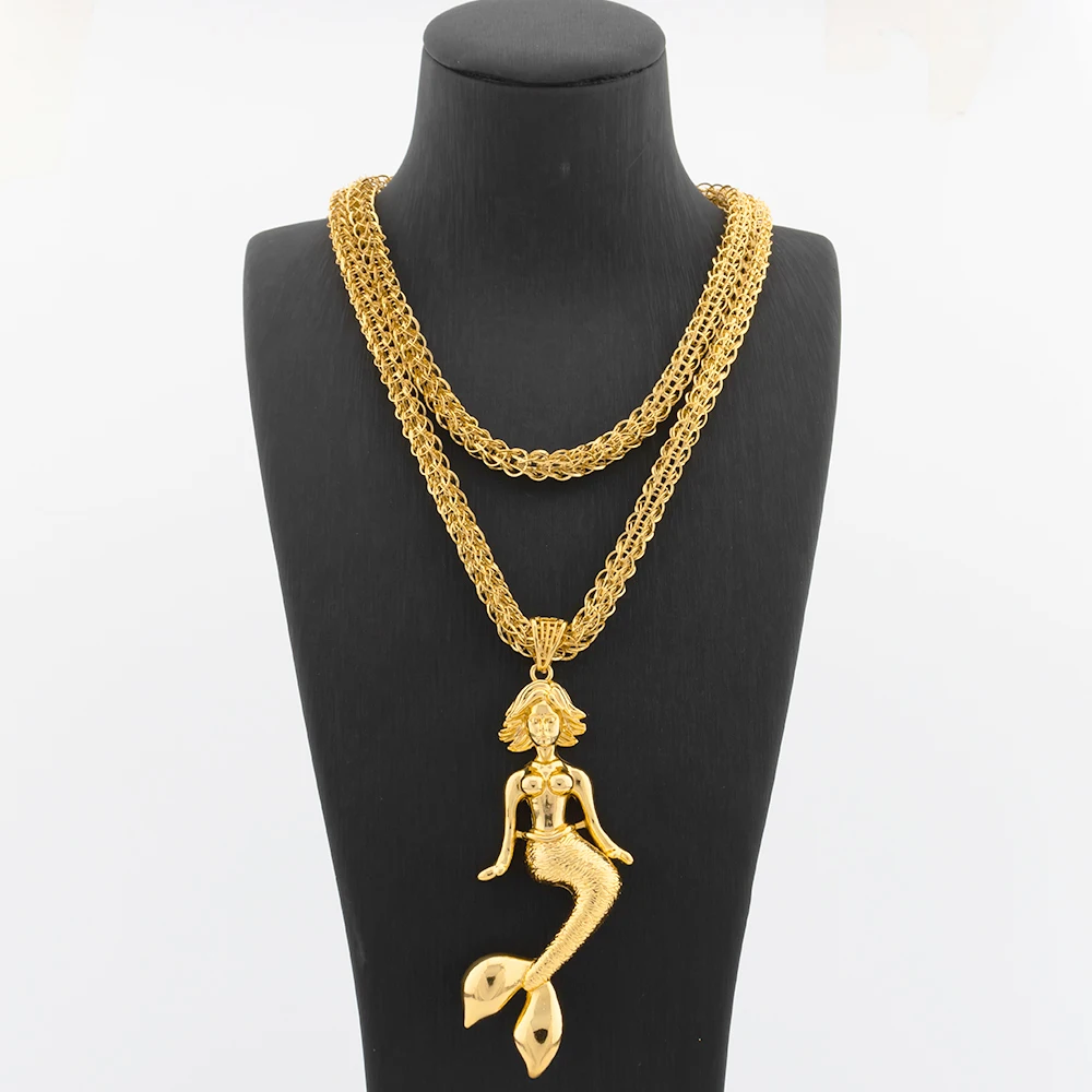 YM Map of Africa Pendant with 100 cm Chain Gold-plated 4
