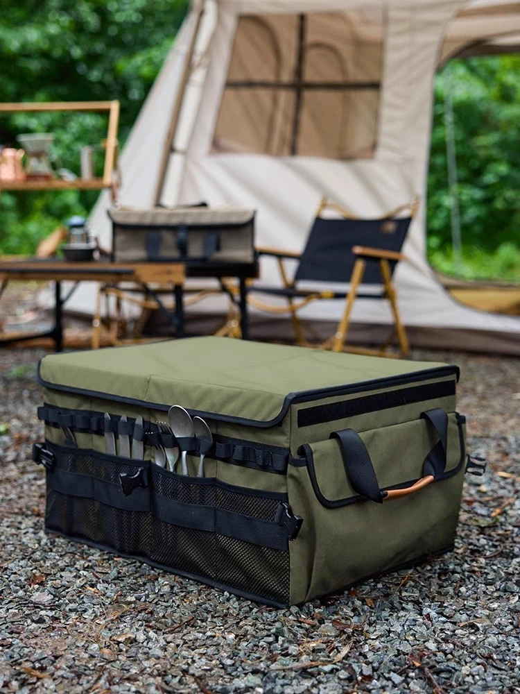 صندوق تخزين قابل للطي معدات التخييم في الهواء الطلق حقيبة التخزين صندوق تخزين سعة كبيرة صندوق تنظيم #2