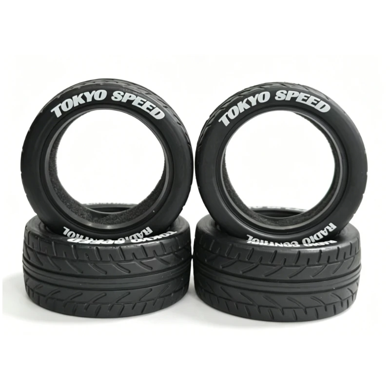 4PCS 1/10 RC On/Off-Road Drift Touring Rubber Tires & Wheels for Sakura Traxxas HSP Tamiya HPI Kyosho RedCat Himoto