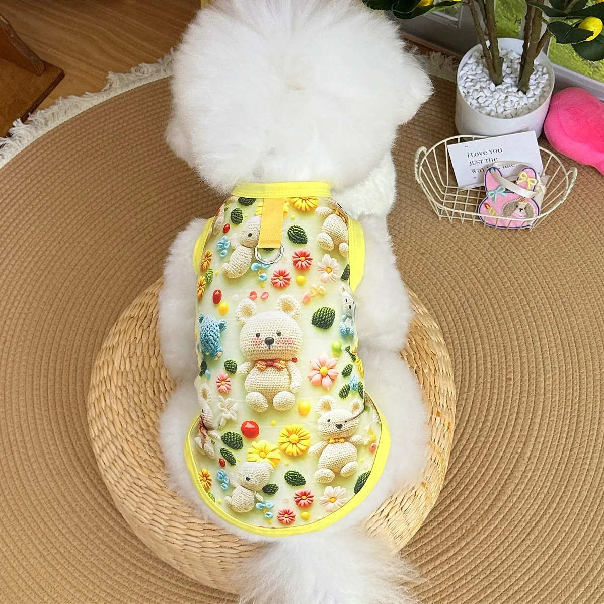 Spring pet apparel: cat & dog clothing - cartoon 3d print, teddy style, cute & breathable, anti-shedding, dropshipping available