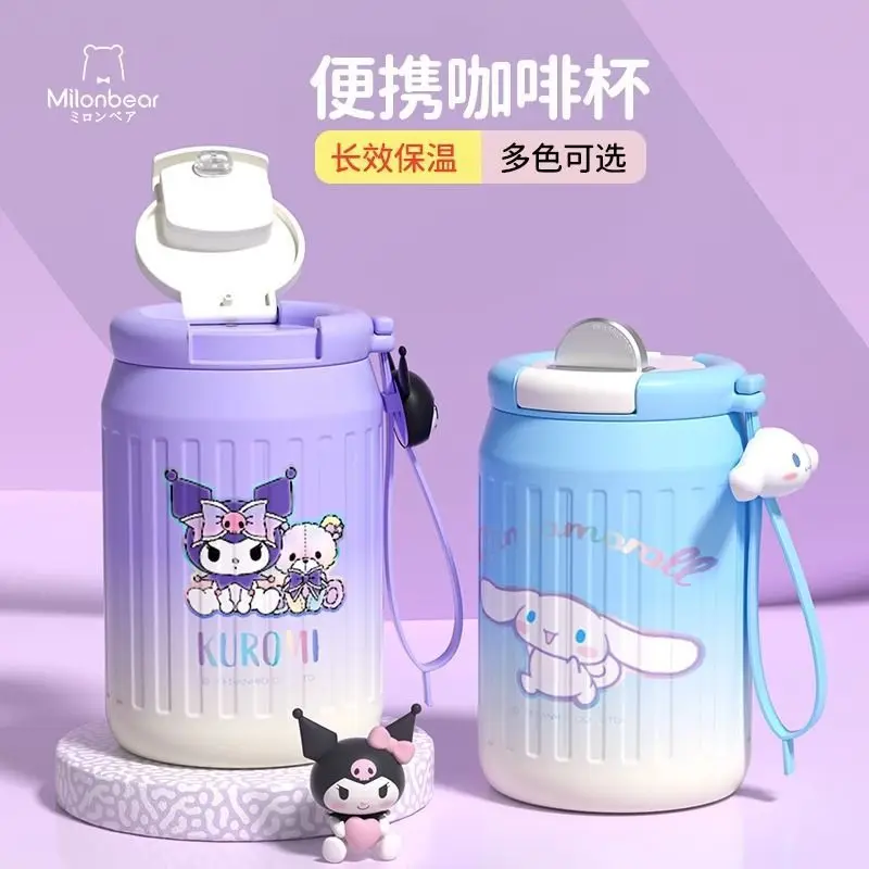 

Sanrio Kuromi Thermos Cup Girl Cinnamoroll Coffee Cup Kawaii Anime Student Portable Water Cup Cute Cartoon Portable Cup Kid Gift