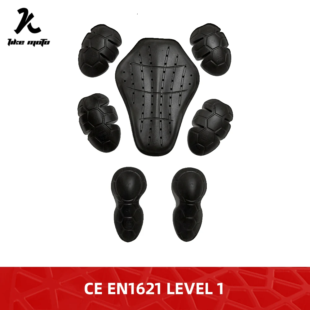 

CE 1621-1 Level 1 Moto Jacket Insert Back Shoulder Elbow Knee Protector Soft Light Weight Breathable Motorcycle Protective Gear