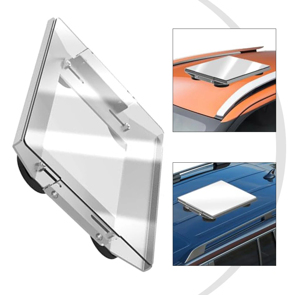 

Aluminum and Transparent Roof Magnetic Mount for Starlink Mini with Rubber Coated Magnets to Securely Fix Device on Vehicle Roof