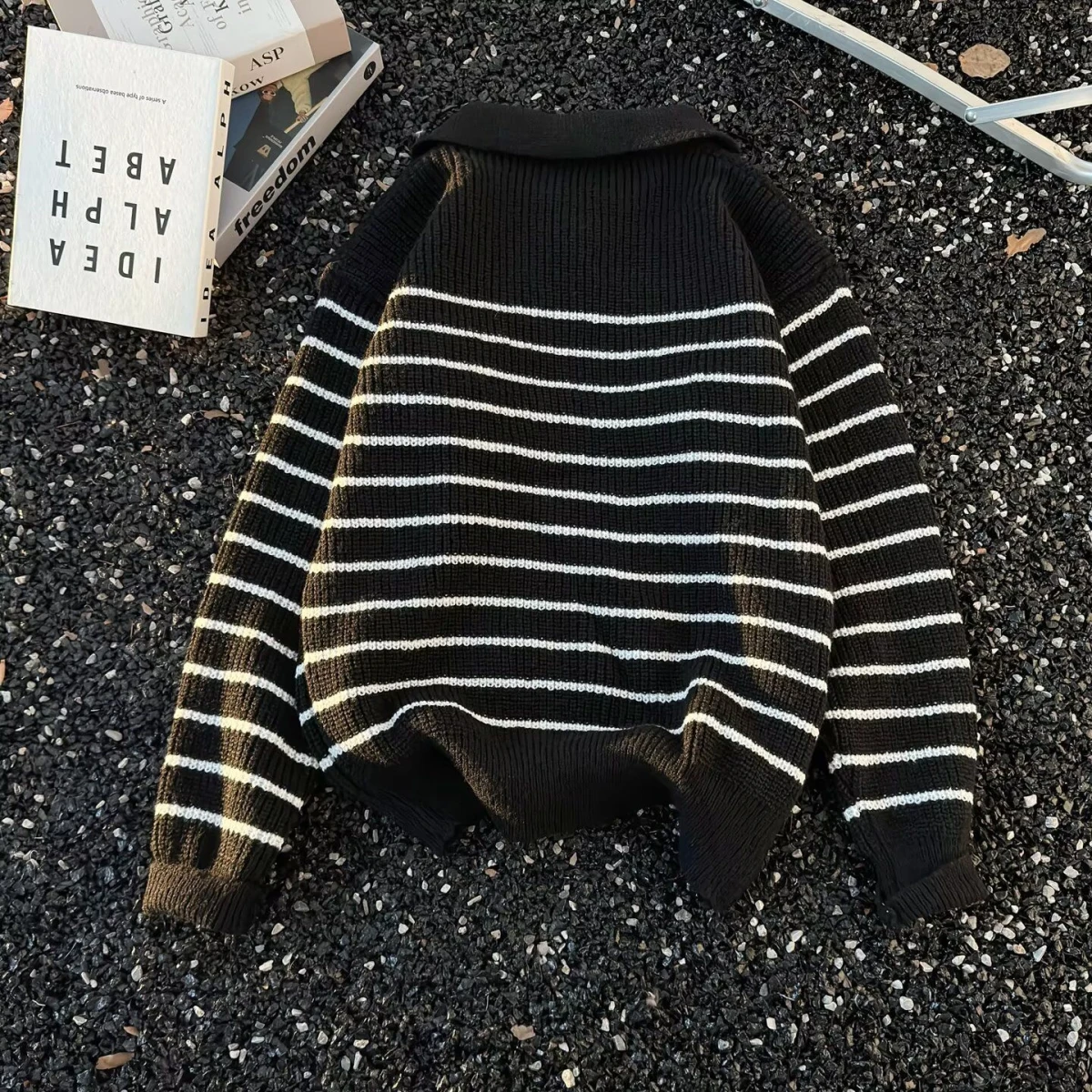 

Мужской вязаный свитер Long Sve, повседневный воротник на молнии, зимняя мода, полиэфирное волокно, молодежный активный слэ, китайское производство