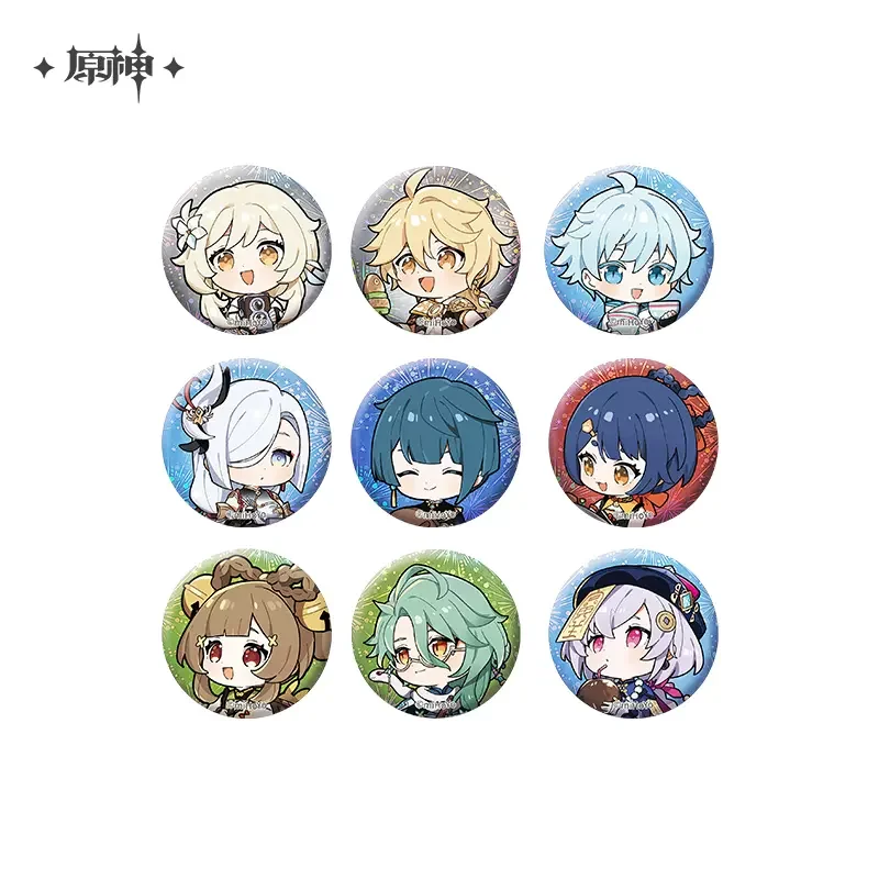 Sunsyea Genshin Impact Official Merch miHoYo Original Authentic PAZHY Series Acrylic Stand Badge Set Xiao Zhongli