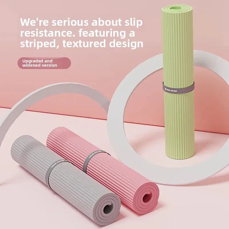 Thick Widened Lengthened Non-Slip Yoga Mat, Home Yoga Dance Fitness Training Mat for Beginners