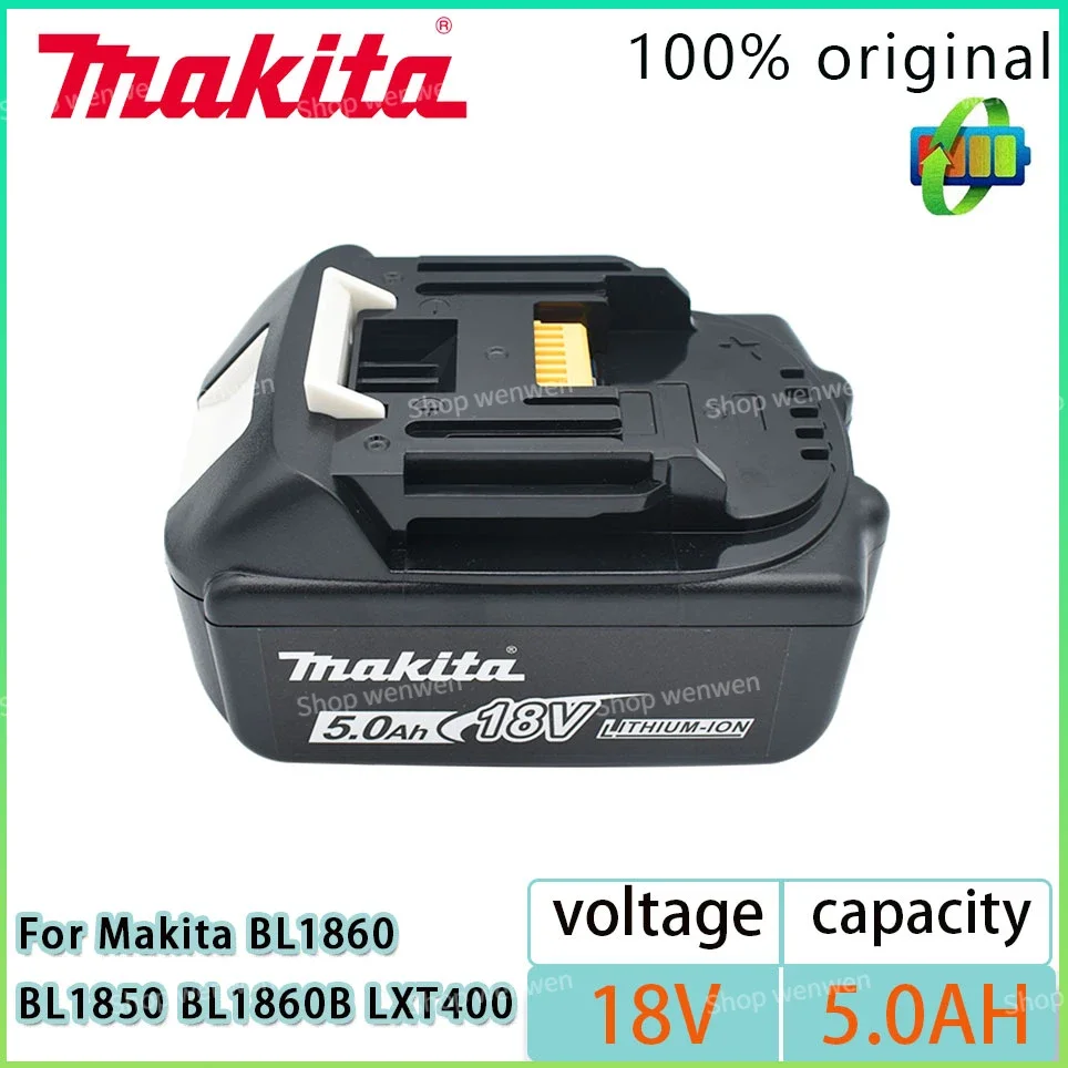 

100% original Makita 18V 5.0Ah rechargeable power tool battery with LED lithium ion replacement LXT BL1860B BL1860 BL1850