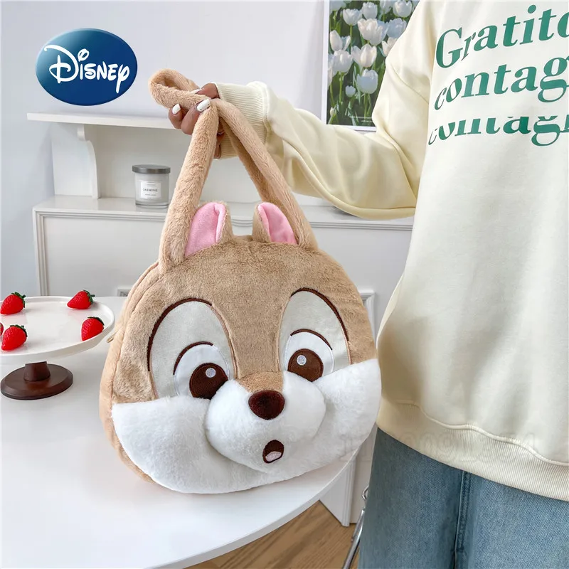 Disney Chichititi Nuova borsa in peluche Borsa a tracolla in peluche da donna di grande capacità alla moda Borsa da donna carina per riporre oggetti casual
