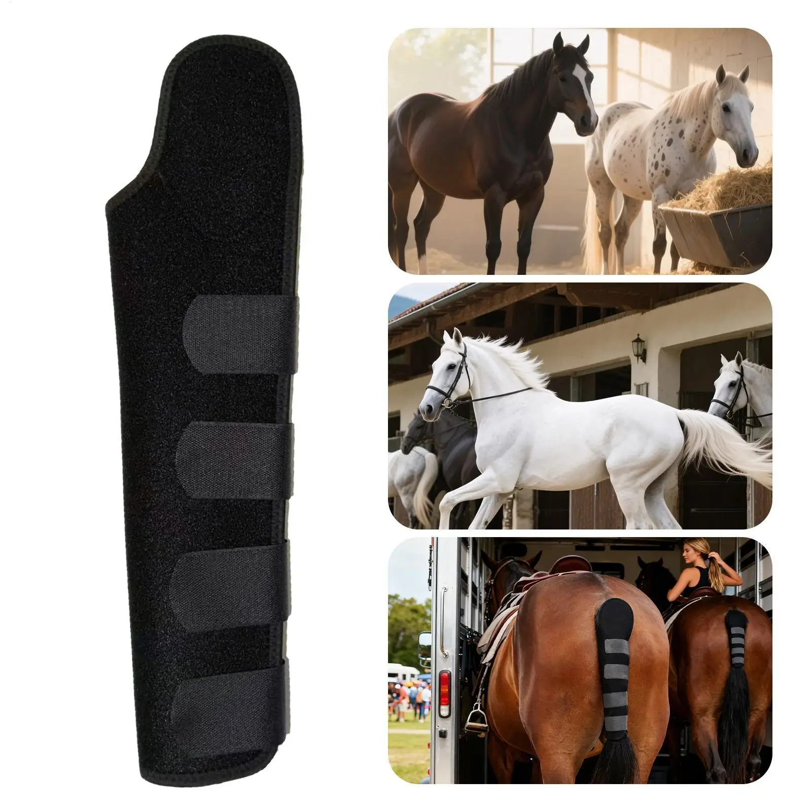 معدات حماية لف ذيل الحصان لواقي ذيل الخيول قابل للتنفس لمسابقات السباق المستقرة في الهواء الطلق #4