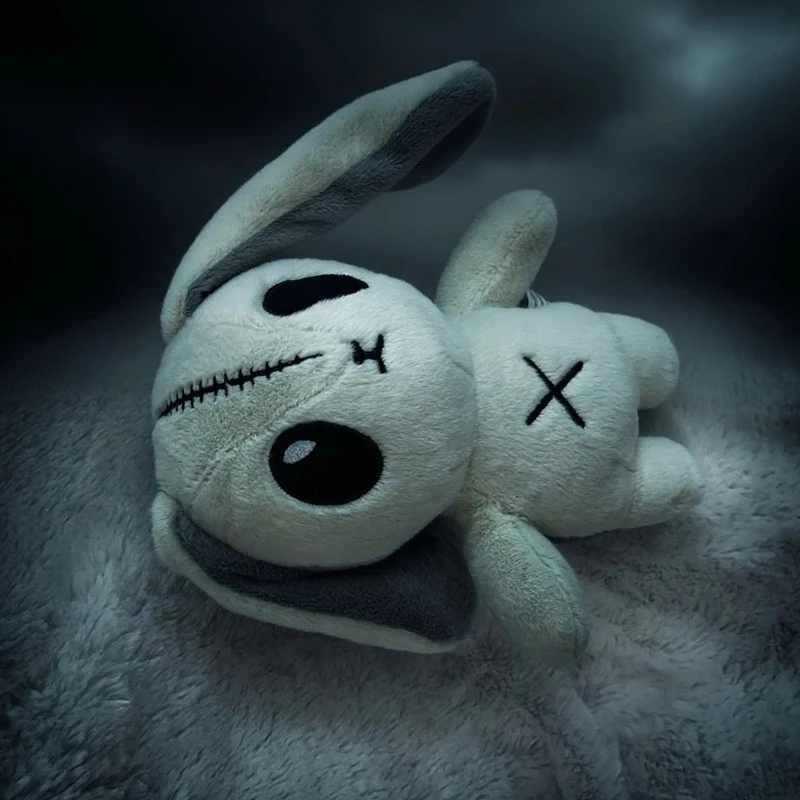 ハロウィンペットぬいぐるみクリエイティブウサギグレーと白の長い耳のぬいぐるみかわいいホラー人形誕生日プレゼントハロウィン装飾