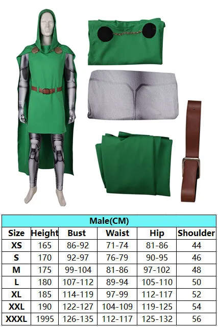 Doctor Cos Doom Cosplay Costume pour homme, Everak vert imbibé, Movie Cove, quatre tenues, déguisement d'Halloween, carnaval imbibé, 2024