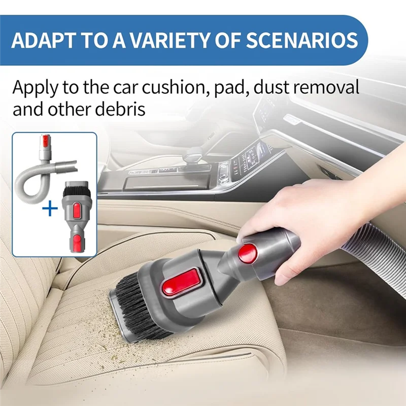 A24P For Dyson V15 V11 V10 V7 V8 Vacuum Cleaner Parts Flexible Extension Hose Mattress Tool Stiff Brush Soft Bristle Attachment