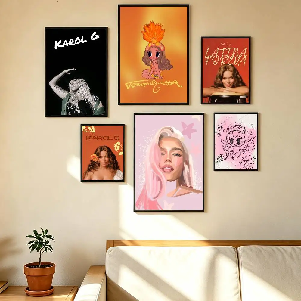 K-karol G Tropicoqueta Poster High Quality Dorm Living Room Aesthetic Wall Decoration Painting Stickers Gift