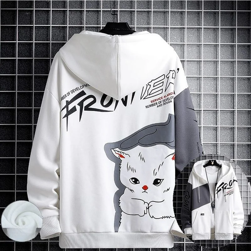 

Модная мужская зимняя куртка с капюшоном, утепленная флисовая на молнии, повседневная, свободного кроя, с длинными рукавами, из полиэстера, молодежная, модная