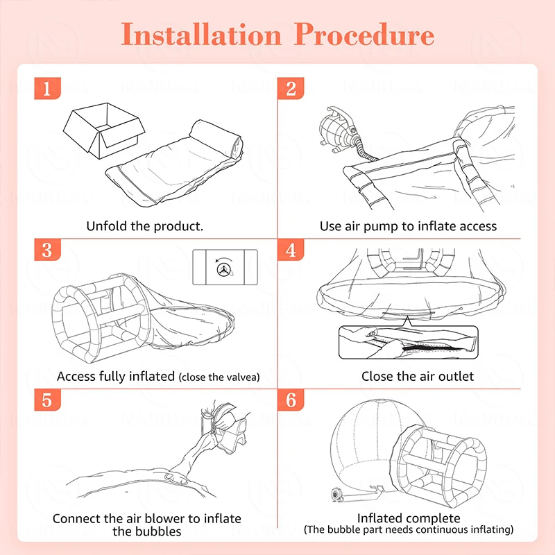 NAIRBAG Bubble House 10FT 3m cúpula de aire adultos niños decoración de fiesta 13ft 4m tienda inflable tienda de burbujas cúpula de aire con bomba de aire sopladora