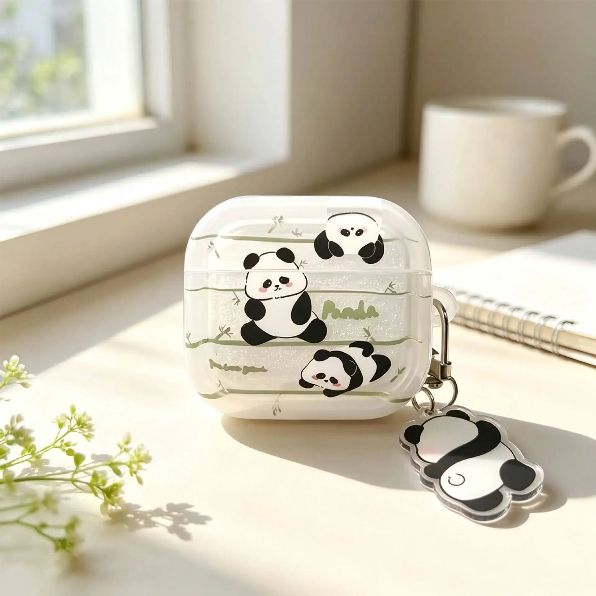 For Airpods Pro 3 2 Case Cute Panda Pattern Earphone Box Cover Fundas Shell Shockproof Hearphone Accessories For Airpods 4 3 2 1