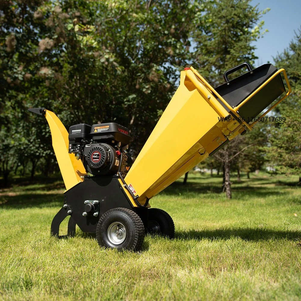 

AUSTTER Small Firewood Processor 7HP Towable & CE Approved Petrol Powered Mini Wood Chipper Shredder for Grinding Branches