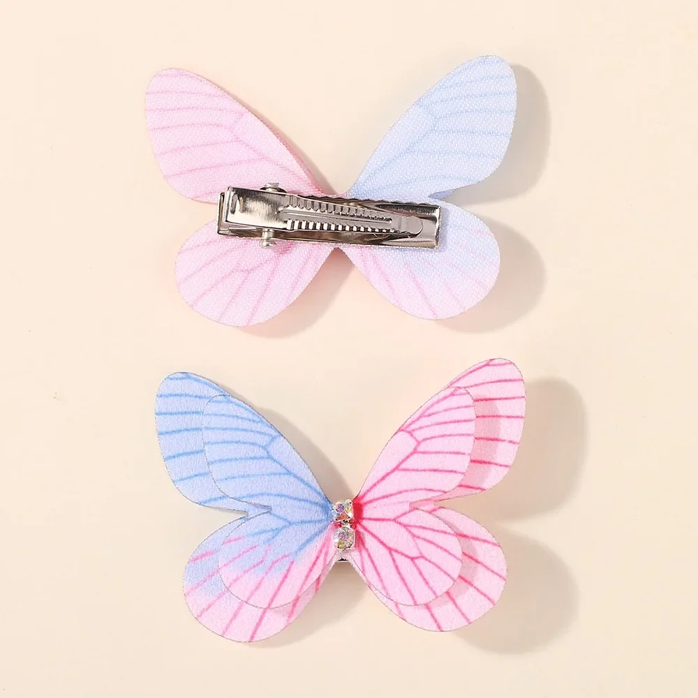 

4Pcs/Set Handmade Gradient Striped Butterfly Hair Clips Romantic Colorful Bow Hairpins Women Girls Hair Accessories Gifts