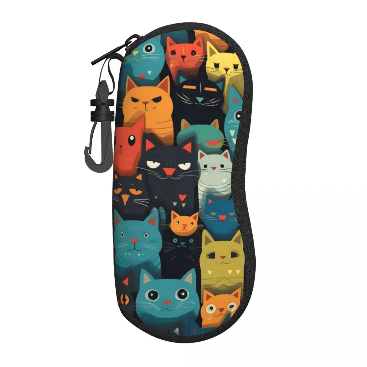 Various Cats Glasses Case Cover Cute Animal Zipper Sunglasses Pouch Unisex Pocket Eyeglass Protector Fashion Eyewear Accessory