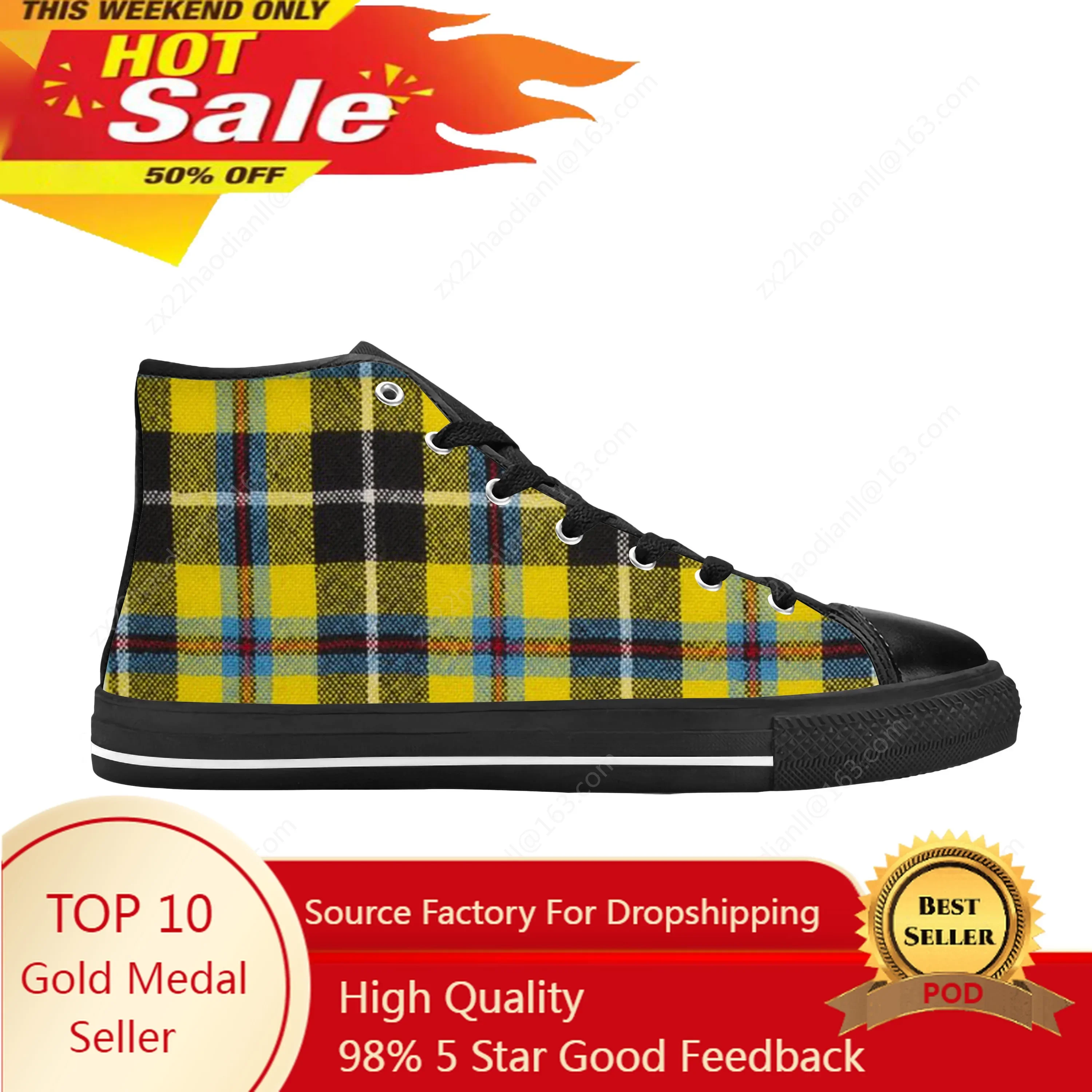 Cornish Scottish Stewart Clan Tartan Plaid Modern Casual Cloth Shoes High Top Comfortable Breathable 3D Print Men Women Sneakers
