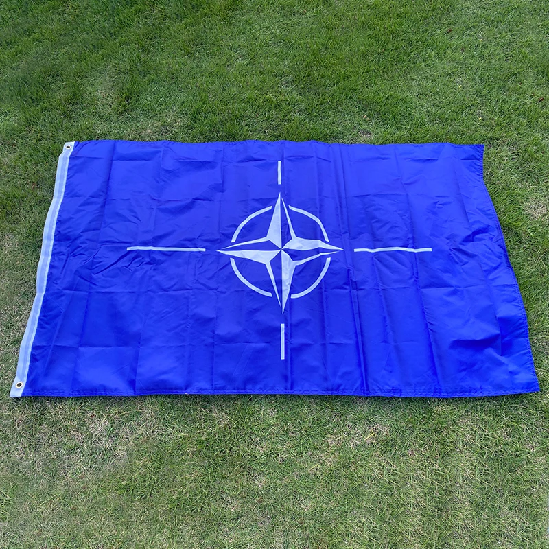 

aerxemrbrae 90x150cm NATO flag double side printed Polyester North Atlantic Treaty NATO International Organization banner