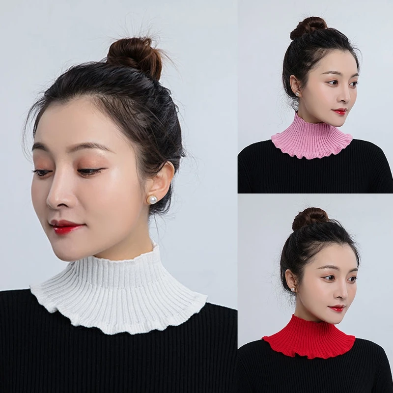 Fake Collar Detachable Turtleneck Neck Dickey Half Top Mock Sweater Collar