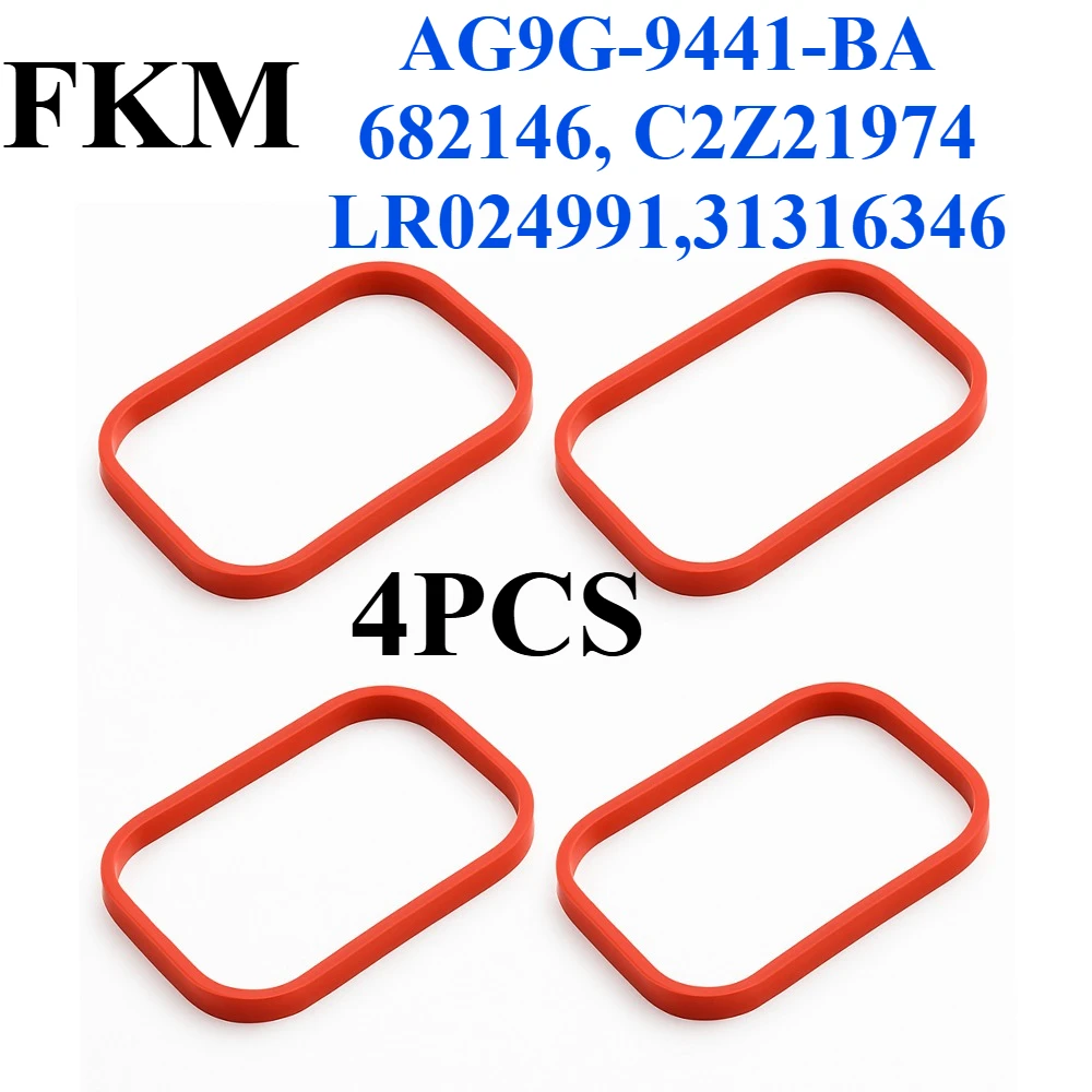 

4Pcs FKM AG9G-9441-BA 1682146 C2Z21974 For Ford Focus C-Max Kuga Land Rover Evoque Jaguar XF Intake Manifold Gasket LR024991