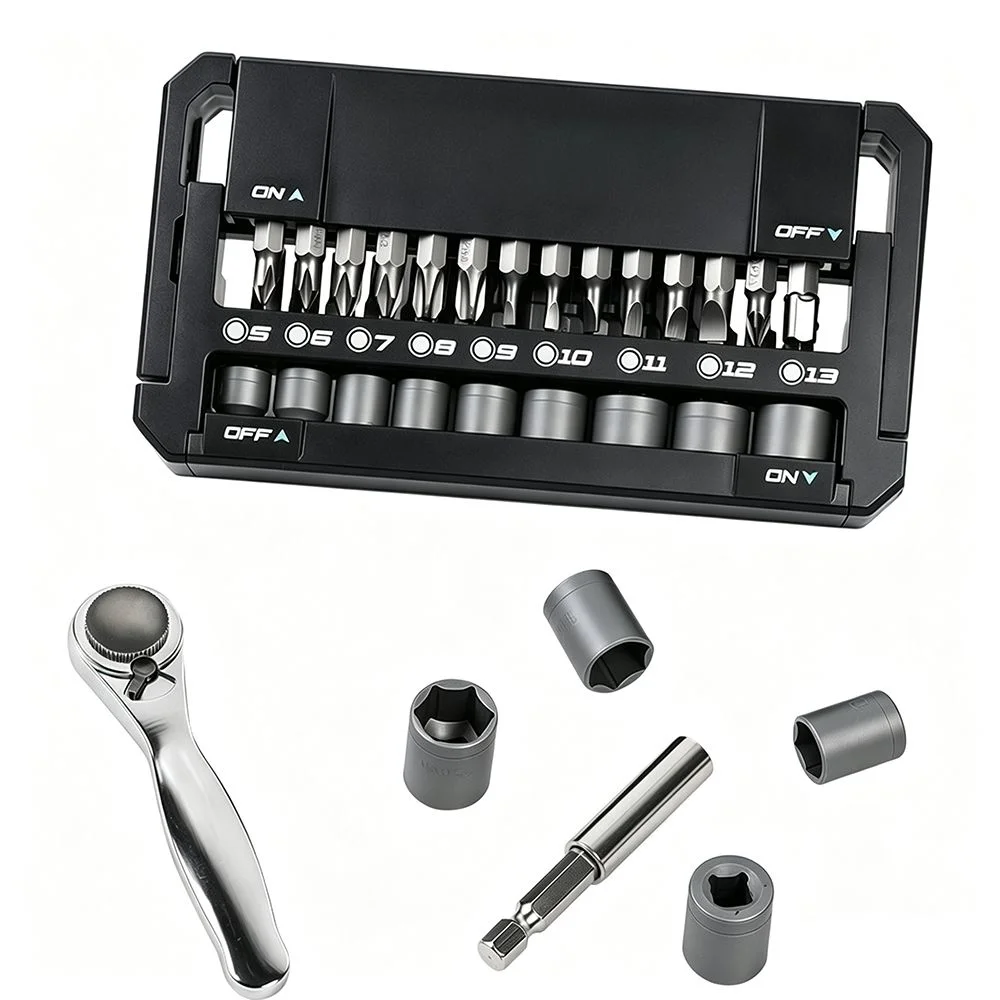 38PCS Chrome-Vanadium Steel Ratchet Socket Wrench Set Rainbow Sleeves Magnetic Socket Quick Ratchet Wrench Set Ergonomic Grip