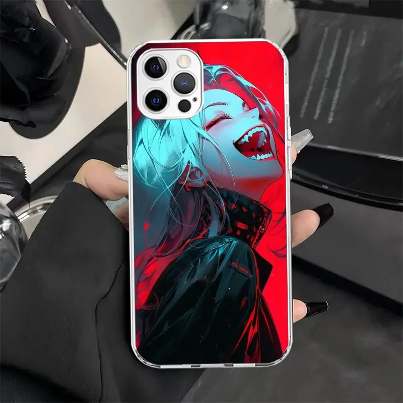 Crazy Gothic Japan Anime Girls Phone Case Cover for iPhone 16 15 14 Plus 13 12 Mini 11 Pro Max X XS XR 7 8 + SE Apple Soft Shock