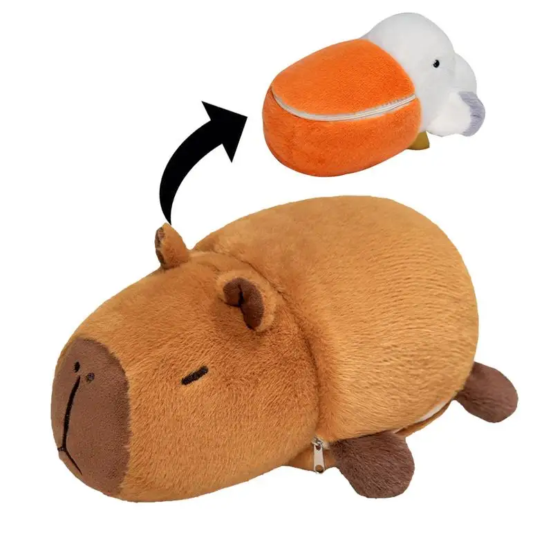 ตุ๊กตา Capybara Capybara ตุ๊กตานุ่ม Double-Sided Transformation 9.8 นิ้ว KidsPlush ของเล่นหมอนสําหรับวันเกิดวันเด็ก