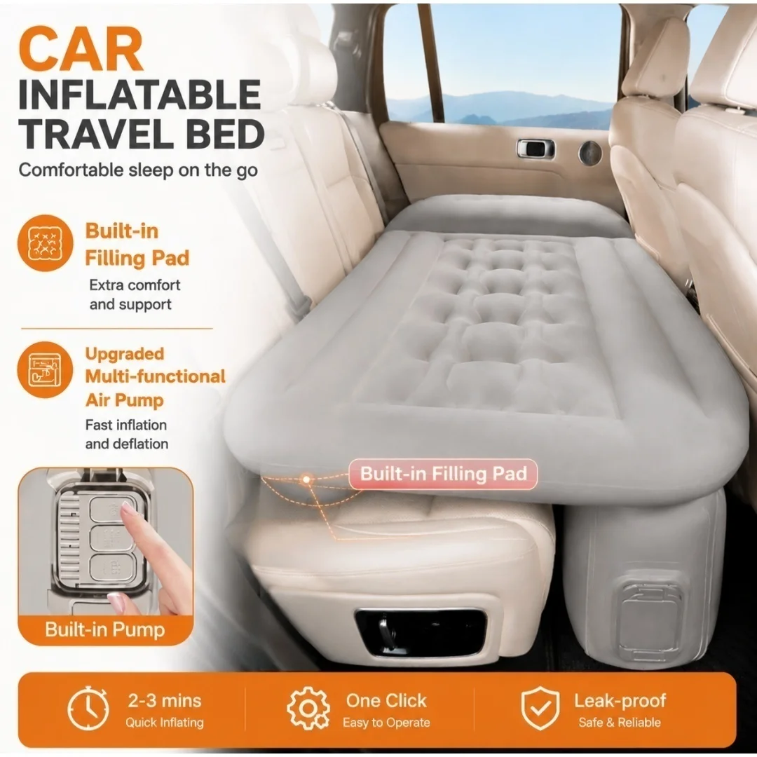 Travel Accessories Comfort - Car Back Seat Inflatable Mattress Built‑in