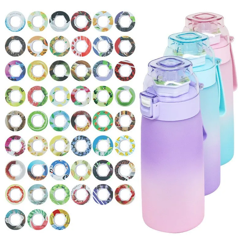 Food ade Scented Water Cup Children Fun Bottle Can Carry Fruit Scent Flavor Ring Water Bottle Student Plastic Cups Water Bo...