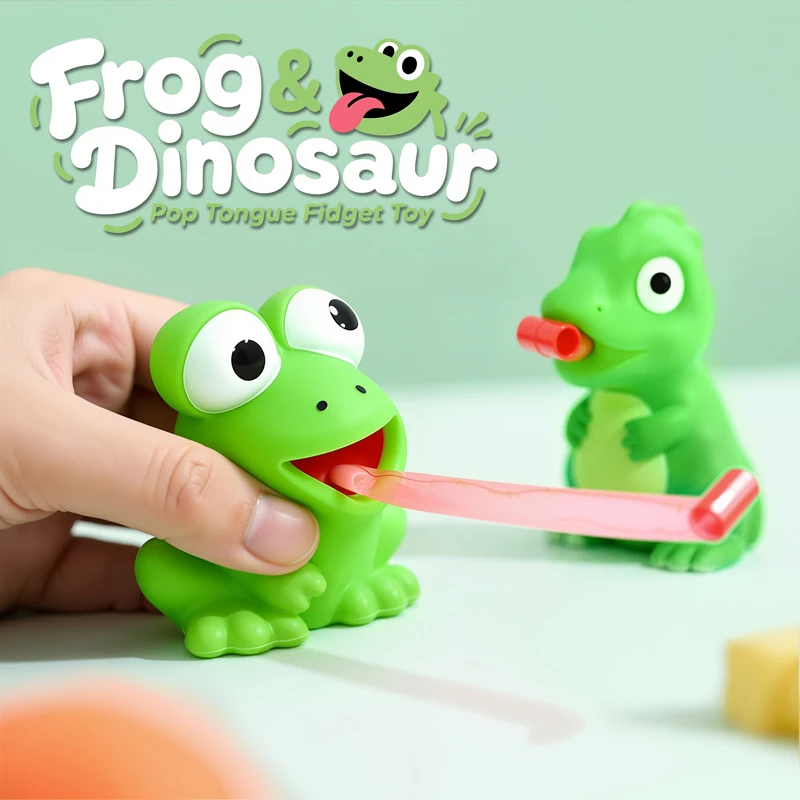 

Забавная лягушка-динозавр, сжимаемая игрушка, креативная приклеивающаяся игрушка с языком в виде животных, сенсорные игрушки для детей, декомпрессия, рождественские подарки