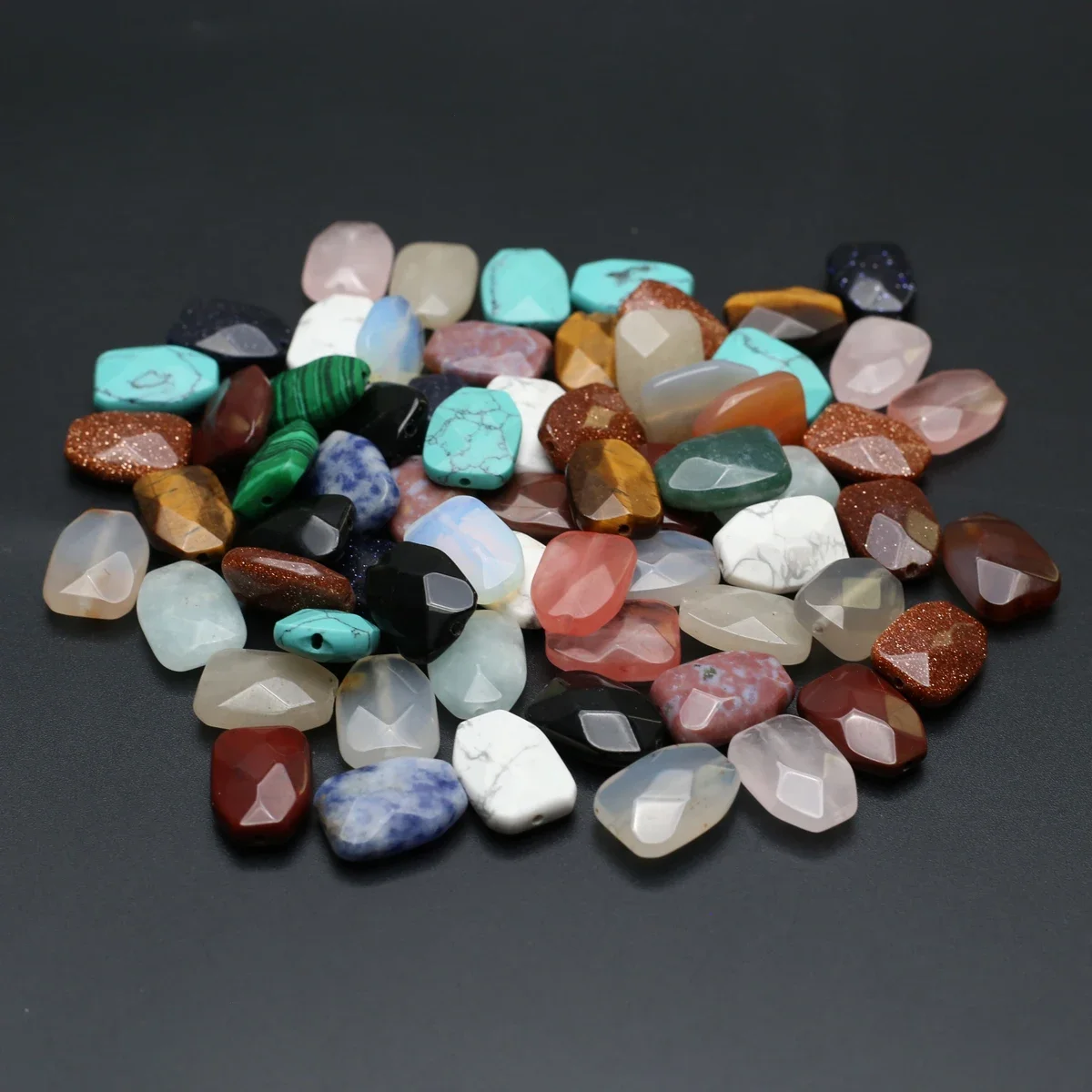 10pcs/lot Natural Stone Beads Mix Color Natural Agates Loose Spacer Beaded for Women Making DIY Jewerly Necklace Bracelet