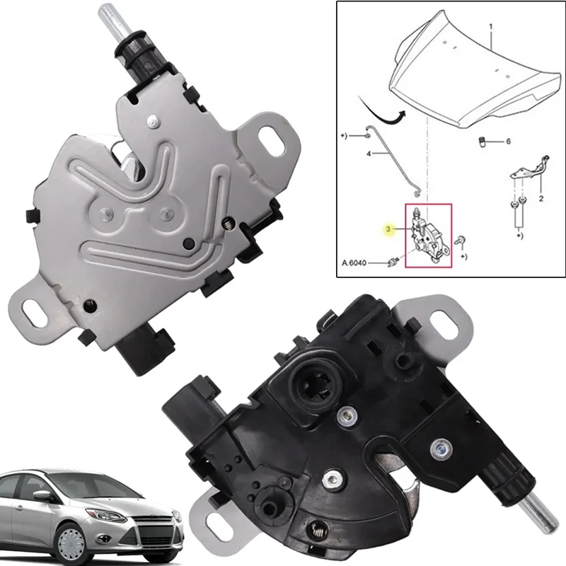 Engine Bonnet Hood Lock For Ford Focus MK2 C-Max Kuga Focus C-Max Head Cover Lock Machine 3M5116700AC 3M5116700BC Parts