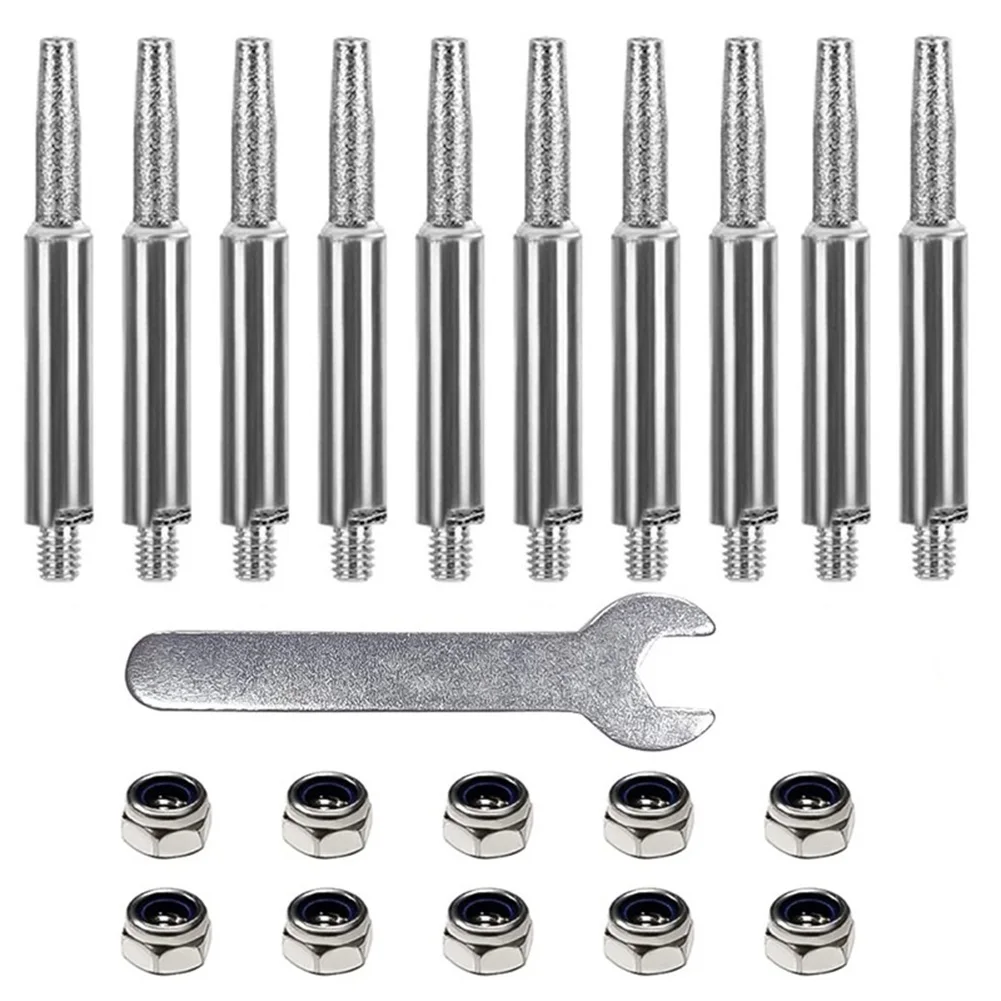 

21 Piece Set Chainsaw Sharpener Parts Diamond Coated Grinding Head Cylindrical Burr 4-5.5mm Emery Grinding Head Hand Tools