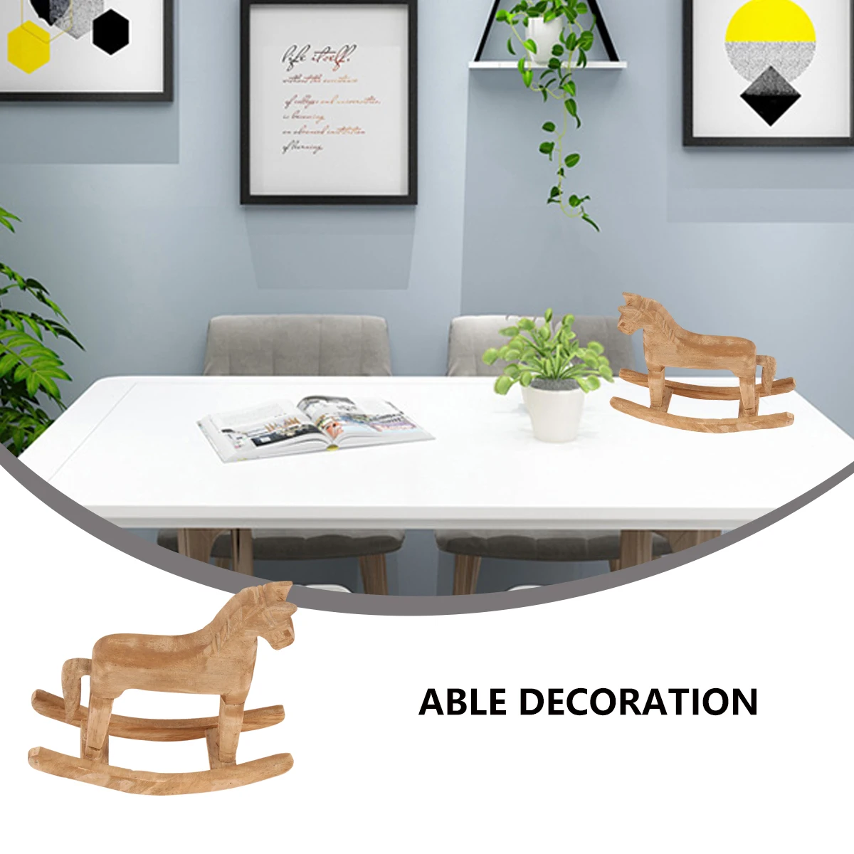 

Wooden Rocking Horse Table Decoration 18X6X18Cm Home Decor Craft Gift For Wedding Birthday Festival Rocking Horse Decor Souvenir