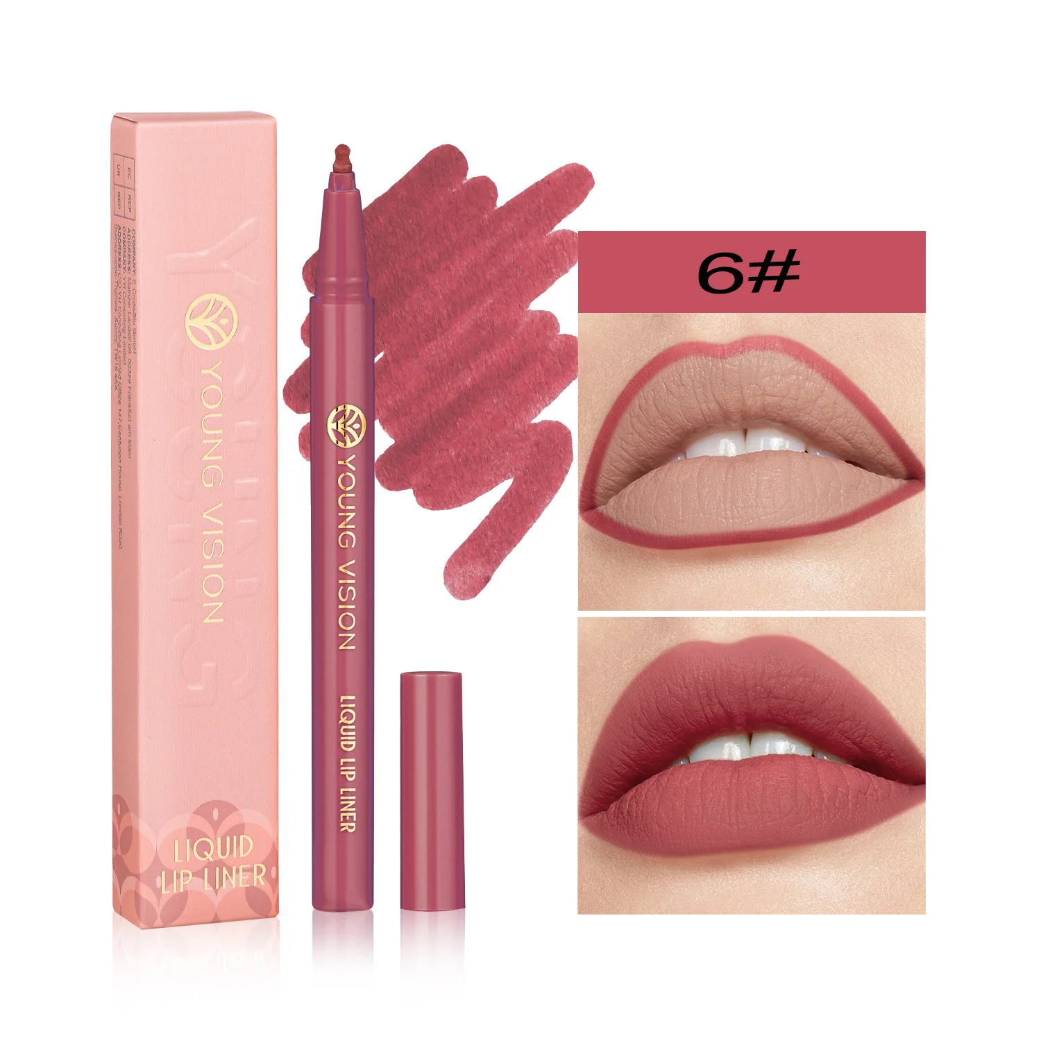 12 สี Matte Liquid Lipliner ฟองน้ํามะระหัวหมอกพื้นผิวเปลือยสีกันน้ํา Lip Glaze ปากกาสีแดง