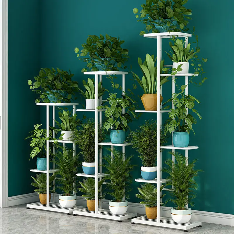 Iron Shelves For Plant Multi-Storey Floor-To-Ceiling Balcony Pot Plant Stand Flower Rack Living Room Lobby Display Flower Stand