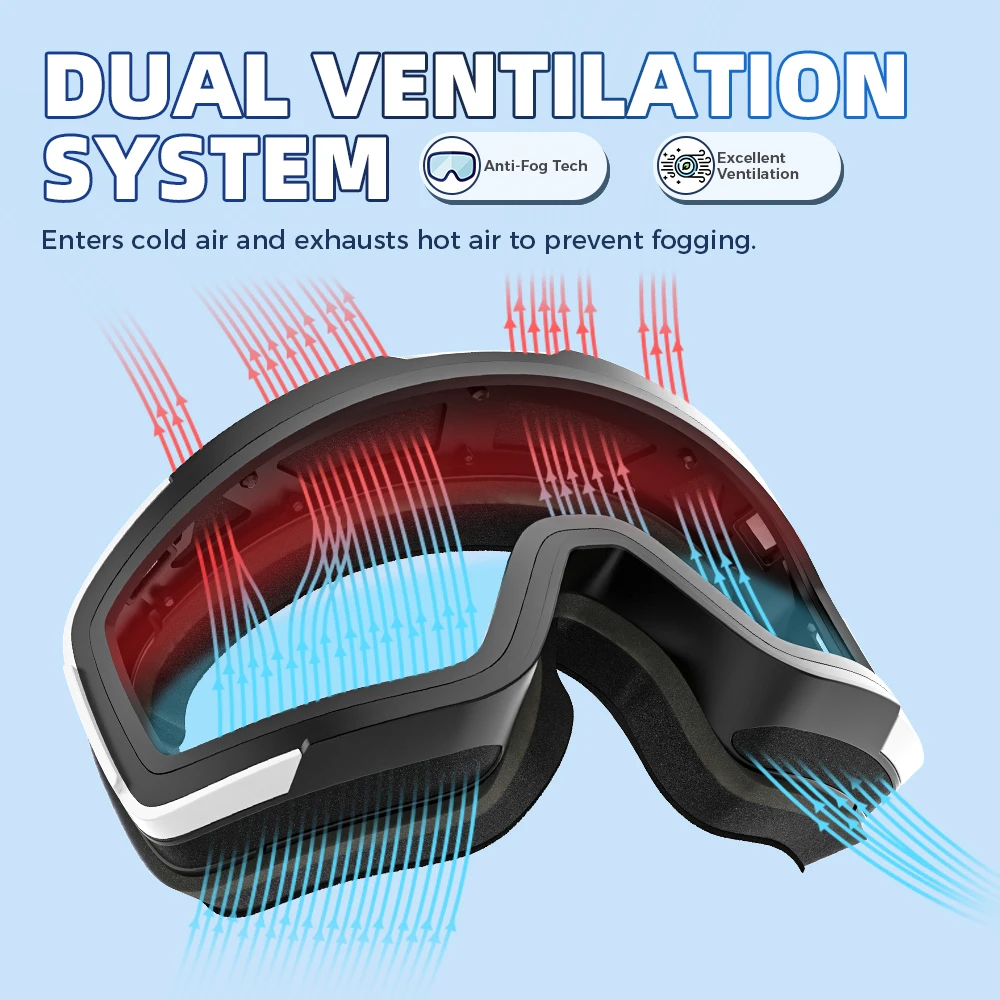 Очки Лыжные FUNWICT двухслойные для мужчин и женщин, защита UV400, противотуманные поляризационные, для сноуборда, снегохода